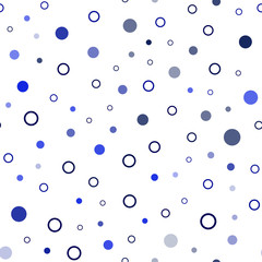 Dark BLUE vector seamless background with bubbles.
