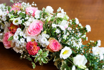 A bouquet of wedding flowers.