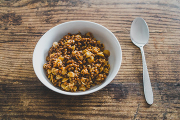 healthy vegetarian recipe with lentils and pasta soup