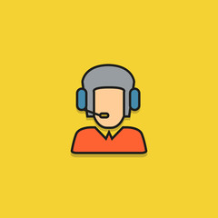 call center icon on yellow background