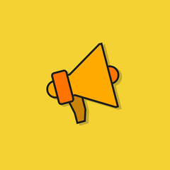 megaphone icon on yellow background