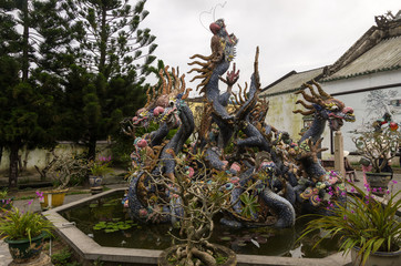 Dragon Sculptures At Hoi Quan Quang Trieu Temple ( Cantonese Assembly Hall ), Hoi An, Vietnam