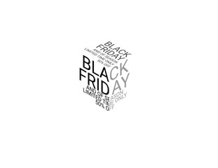Typography on the topic. Black Friday and of season limited time only 50.