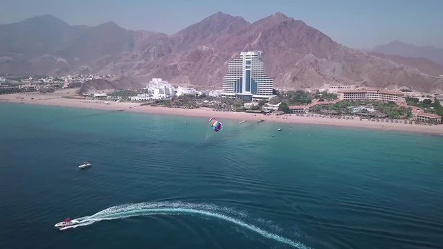 Aerial view of Parasailing