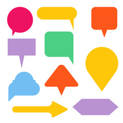 colorful comic speech bubble set