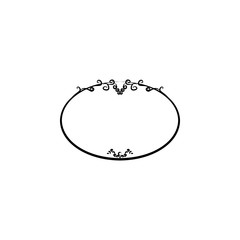 Beautiful round frame with wildflowers. Vector illustration