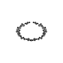 Beautiful round frame with wildflowers. Vector illustration