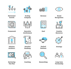 Account planning icon collection set. Vector illustration with symbols.