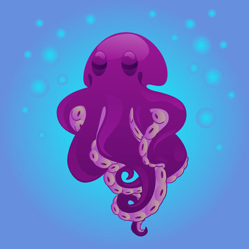 Cute octopus vector illustration