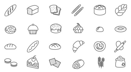  bakery vector icon set