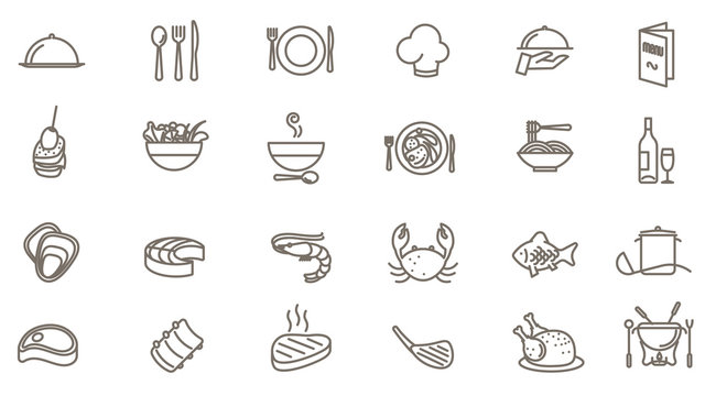 restaurant vector icon set