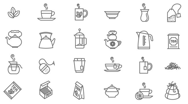 tea vector icon set