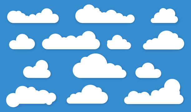 Clouds long shadow icons.