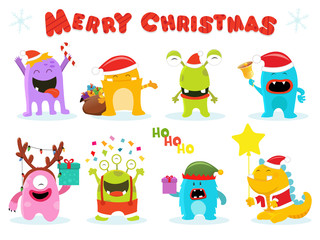 Cute Christmas Monster Characters
