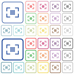 Camera sensor settings outlined flat color icons