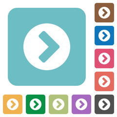 Chevron right rounded square flat icons