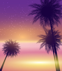 Abstract Summer Natural Palm Background Vector Illustration