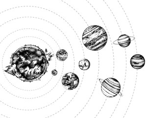 Solar system illustration © Marina Gorskaya