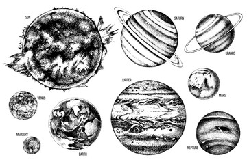 Naklejka premium Solar system illustration