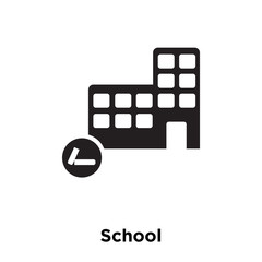 school icon vector isolated on white background, logo concept of school sign on transparent background, black filled symbol icon