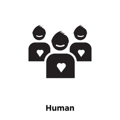 human icon vector isolated on white background, logo concept of human sign on transparent background, black filled symbol icon