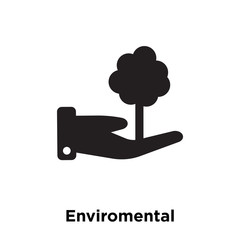 enviromental protection icon vector isolated on white background, logo concept of enviromental protection sign on transparent background, black filled symbol icon