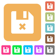 Cancel file rounded square flat icons