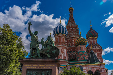 Fototapeta na wymiar Basilius Kathedrale Moskau Querformat