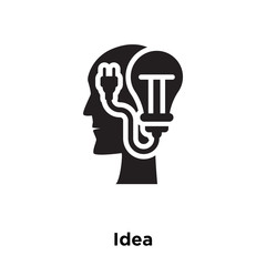 idea icon vector isolated on white background, logo concept of idea sign on transparent background, black filled symbol icon
