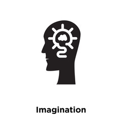 imagination icon vector isolated on white background, logo concept of imagination sign on transparent background, black filled symbol icon