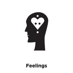 feelings icon vector isolated on white background, logo concept of feelings sign on transparent background, black filled symbol icon