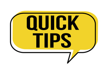 Quick tips speech bubble