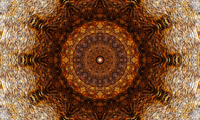 Elegant mandala Art with a simple brown pattern.