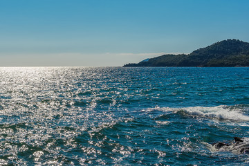 Fototapeta premium Panoramic view of Aegean sea at Chalkidiki, Greece