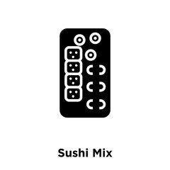 sushi mix icon vector isolated on white background, logo concept of sushi mix sign on transparent background, black filled symbol icon