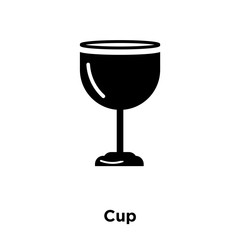 cup icon vector isolated on white background, logo concept of cup sign on transparent background, black filled symbol icon
