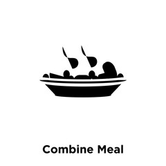 combine meal icon vector isolated on white background, logo concept of combine meal sign on transparent background, black filled symbol icon