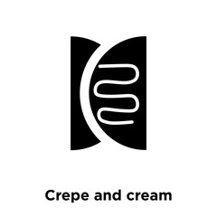crepe and cream icon vector isolated on white background, logo concept of crepe and cream sign on transparent background, black filled symbol icon