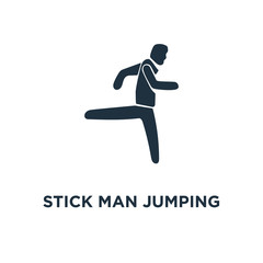 Fototapeta na wymiar stick man jumping icon