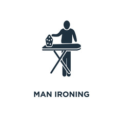 man ironing icon