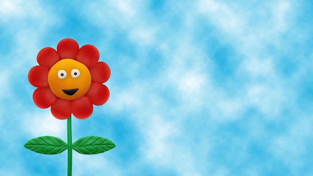 winkende Blume aus Knete – Animation