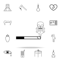death from smoking cigarettes icon. Death icons universal set for web and mobile
