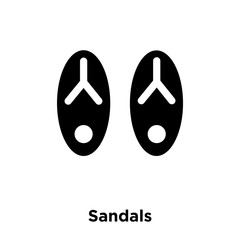 sandals icon vector isolated on white background, logo concept of sandals sign on transparent background, black filled symbol icon