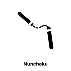 nunchaku icon vector isolated on white background, logo concept of nunchaku sign on transparent background, black filled symbol icon