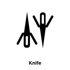 knife icon vector isolated on white background, logo concept of knife sign on transparent background, black filled symbol icon