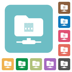 FTP archive rounded square flat icons