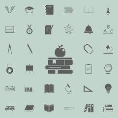 books and apple icon. Education icons universal set for web and mobile