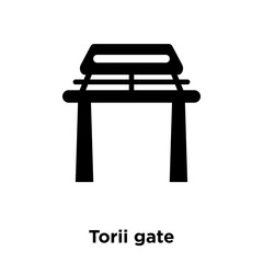 torii gate icon vector isolated on white background, logo concept of torii gate sign on transparent background, black filled symbol icon
