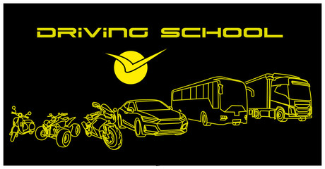 Fahrschule Logo Symbol Driving School Academy - obrazy, fototapety, plakaty