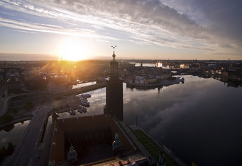 Aerial view of Stockholm City